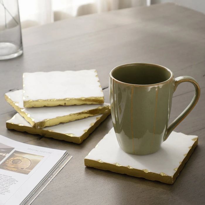 Marble White Gold foil coaster Set of 4 - NikkisPride