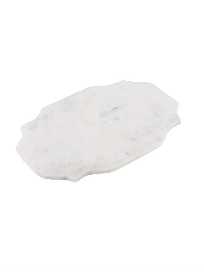 White Banswara Cheese Board platter curved shape 11 x7 x.4 - NikkisPride