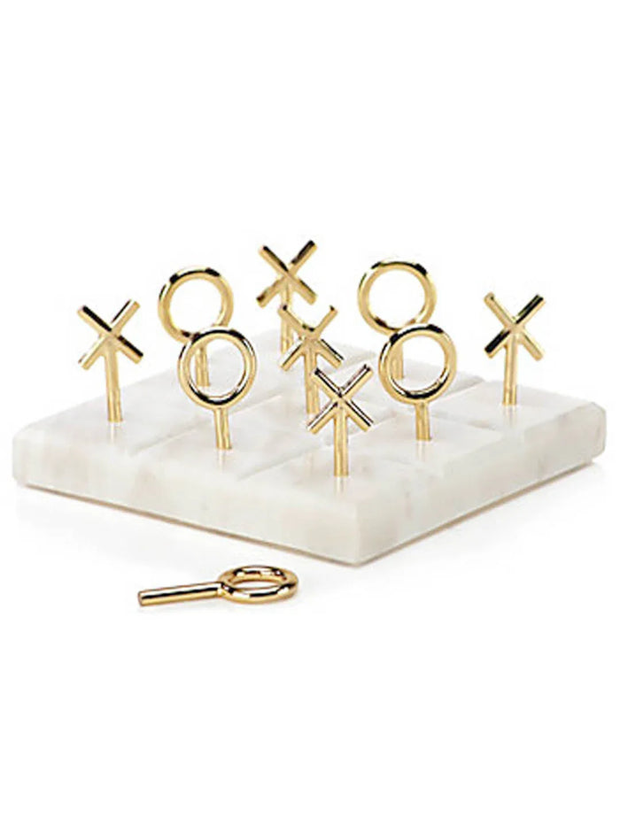 Marble Brass Tic Tac Toe Game Board - NikkisPride