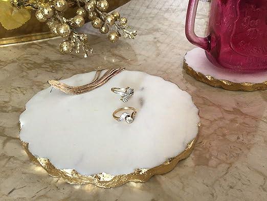 Gold Foil Marble Trivet or Platter – 6 Inch Diameter - NikkisPride