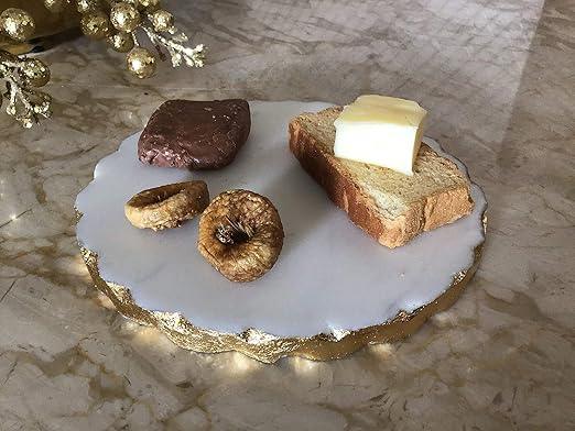 Gold Foil Marble Trivet or Platter – 6 Inch Diameter - NikkisPride