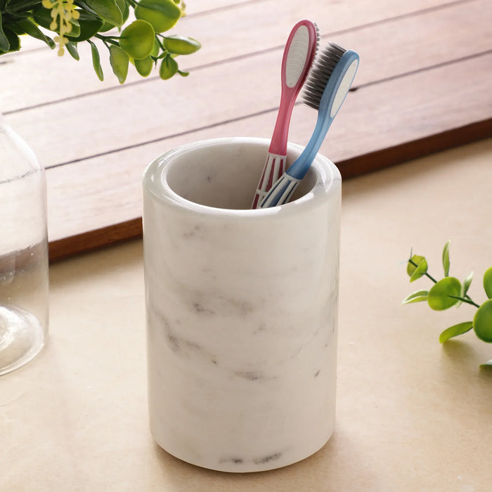 Marble tumbler pen holder toothbrush holder cutlery holder - NikkisPride