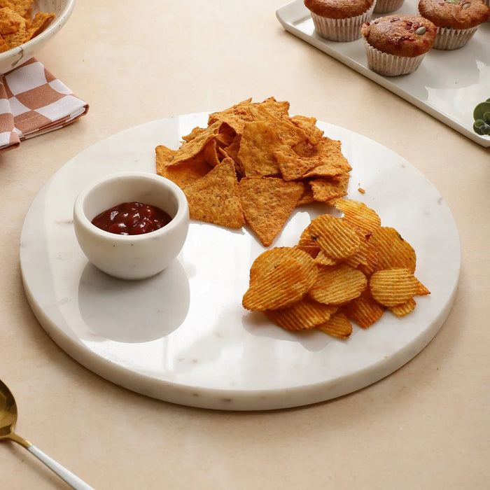 White Marble Chip and Dip tray - NikkisPride