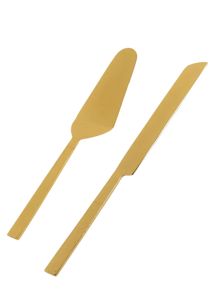 Marble Cake Knife and Server Gold - NikkisPride