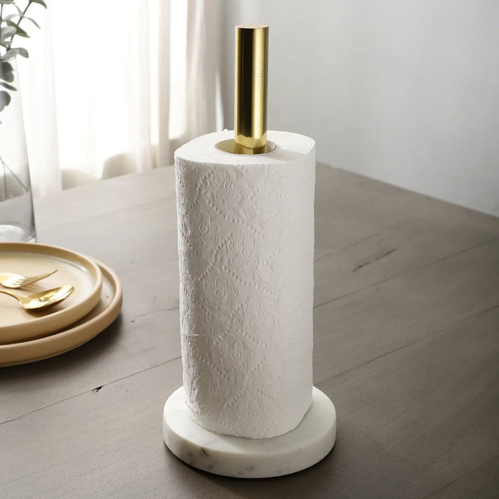 Handmade Marble Free-Standing Tissue Paper Holder – Space-Saving Design with Extra Storage, Perfect for Bathroom Organization - NikkisPride