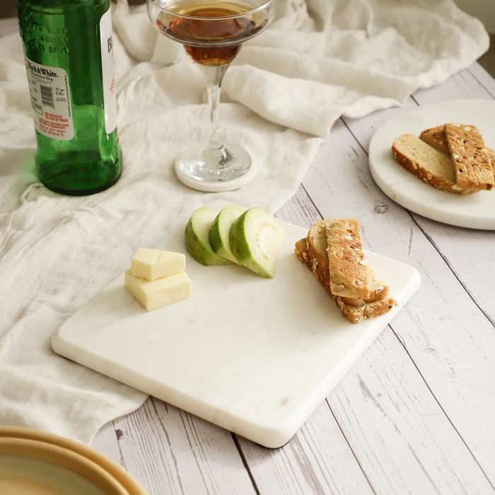 Elegant Marble Square Cheese Platter – Timeless Serveware for Any Occasion - NikkisPride