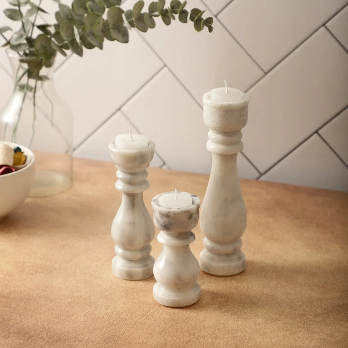 Marble Tea Light Candle Holder Set of 3 - NikkisPride