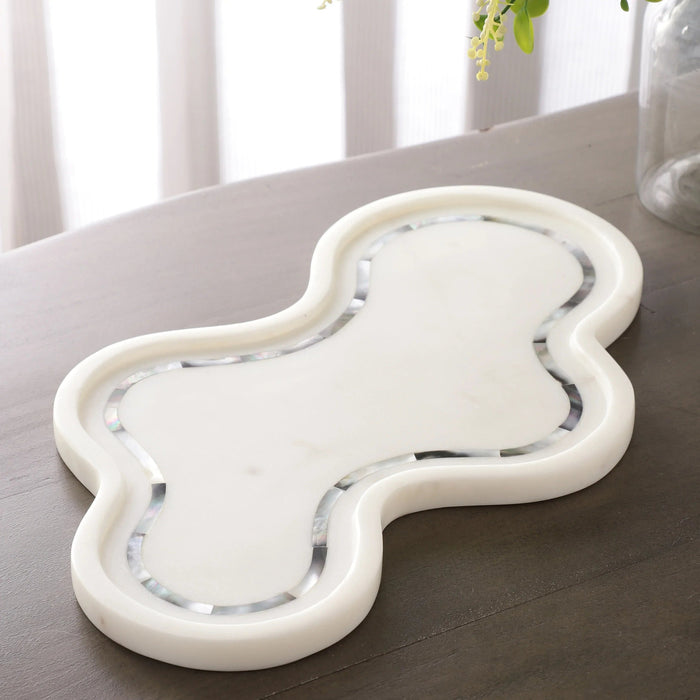 Luxury Marble Platter with Mother of Pearl Inlay - NikkisPride