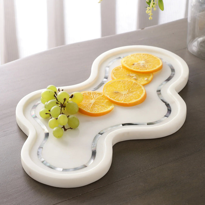 Luxury Marble Platter with Mother of Pearl Inlay - NikkisPride