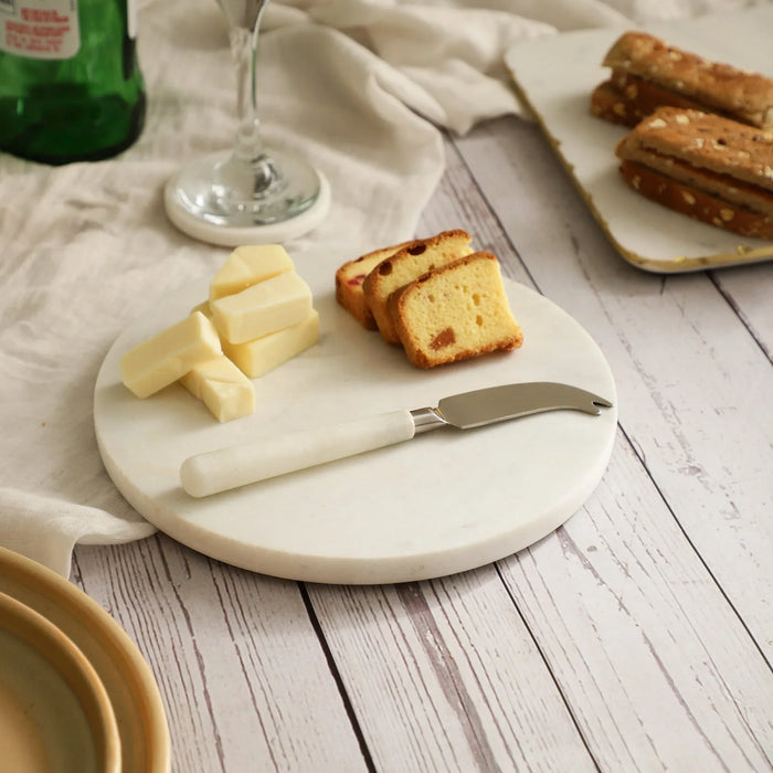 Marble Cheese Platter – Elegant Serveware with Spreader - NikkisPride