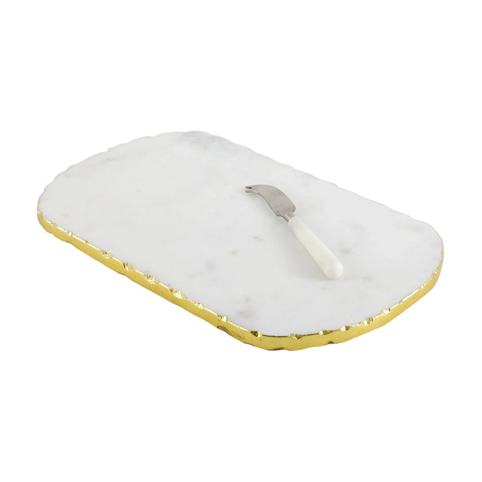 Oval shape Gourmet Marble Cheese Platter with Spreader – Elegant & Multi-Purpose Serveware - NikkisPride