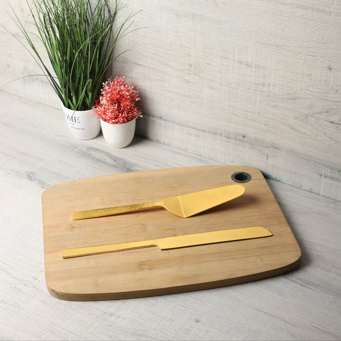 Marble Cake Knife and Server Gold - NikkisPride