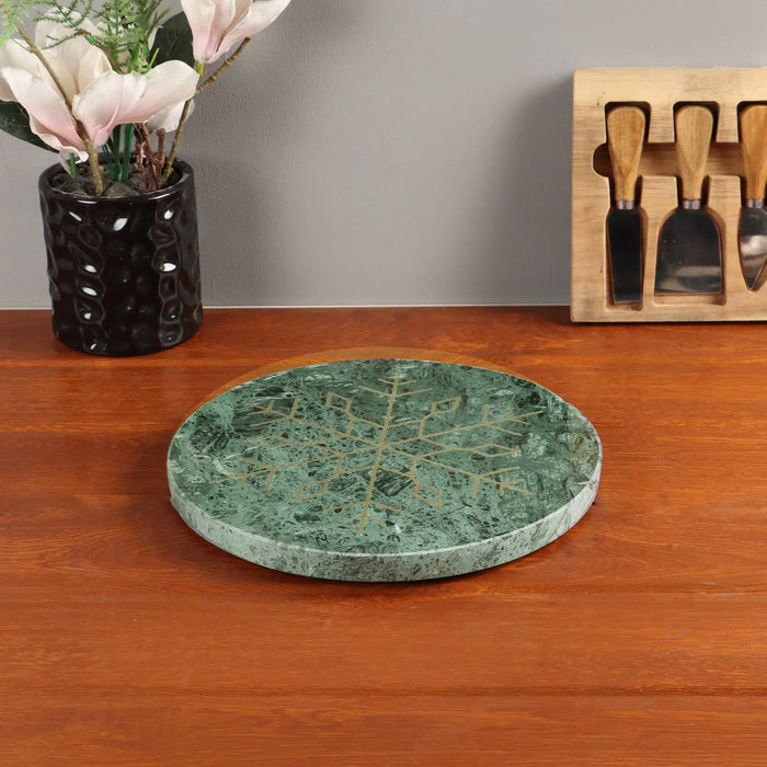 Green & Gold Marble Serving & Décor Platter - NikkisPride