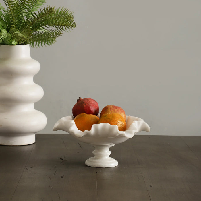 Handmade Flower-Shaped Marble Uruli Bowl - NikkisPride