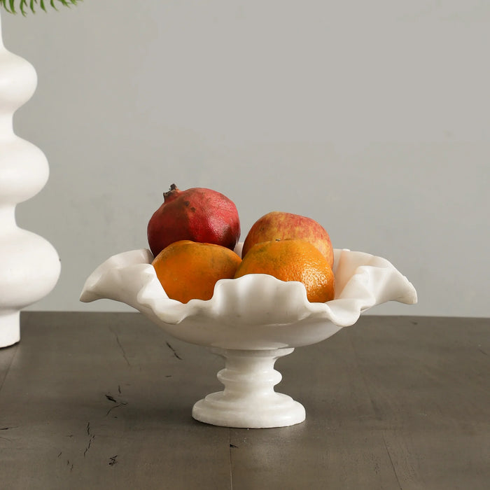 Handmade Flower-Shaped Marble Uruli Bowl - NikkisPride