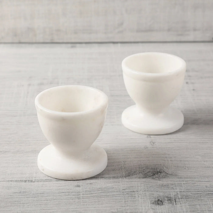 Marble egg Keeper White Banswara Set of 2 - NikkisPride