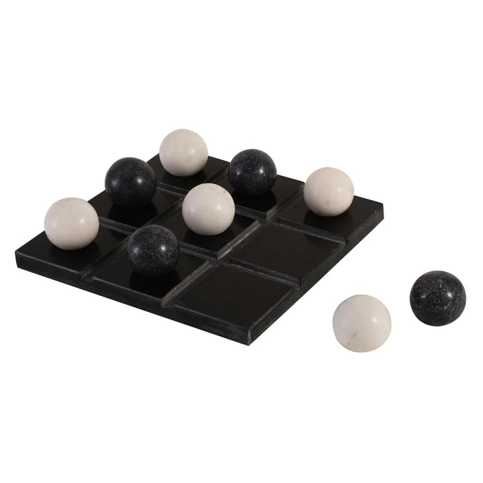 Black Marble Tic Tac Toe Game Set - NikkisPride