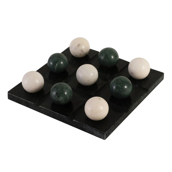 Black Green Marble Tic Tac Toe Game Set - NikkisPride