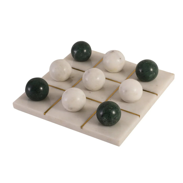 White Marble Tic Tac Toe Game Set - NikkisPride