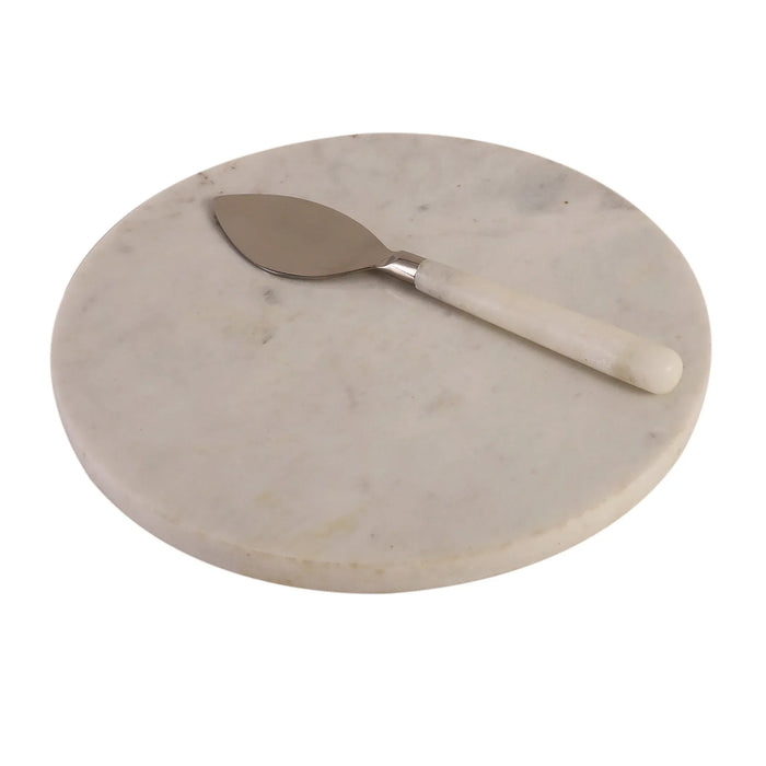 Elegant Marble Cheese Board with Spreader – Premium Serveware - NikkisPride