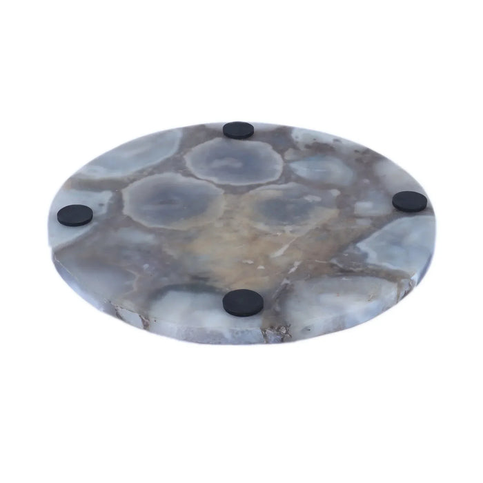 Handmade Natural Agate Platter Tray Cheese Board Table Top - NikkisPride
