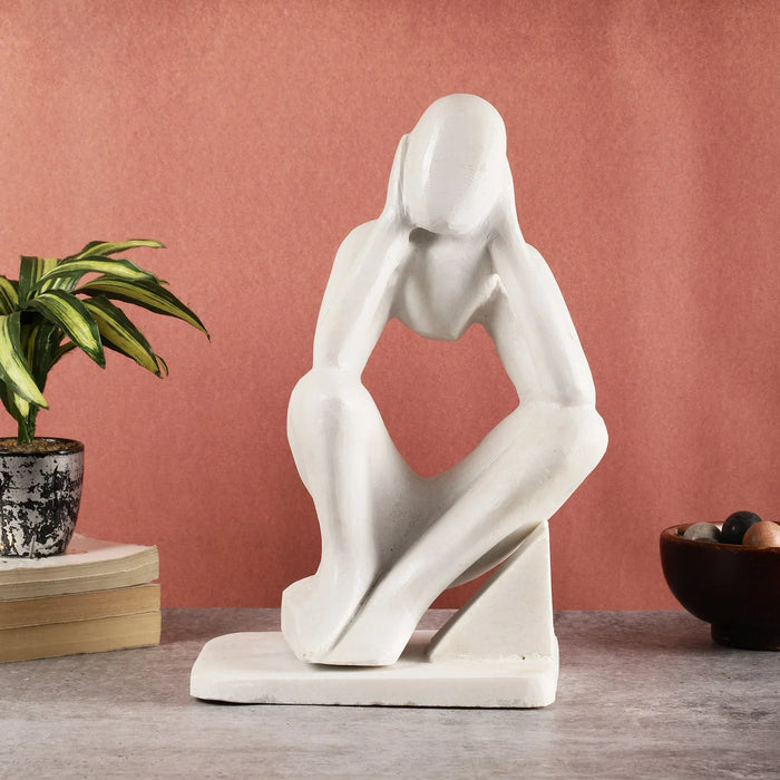 Geometric White Marble Sculpture - NikkisPride