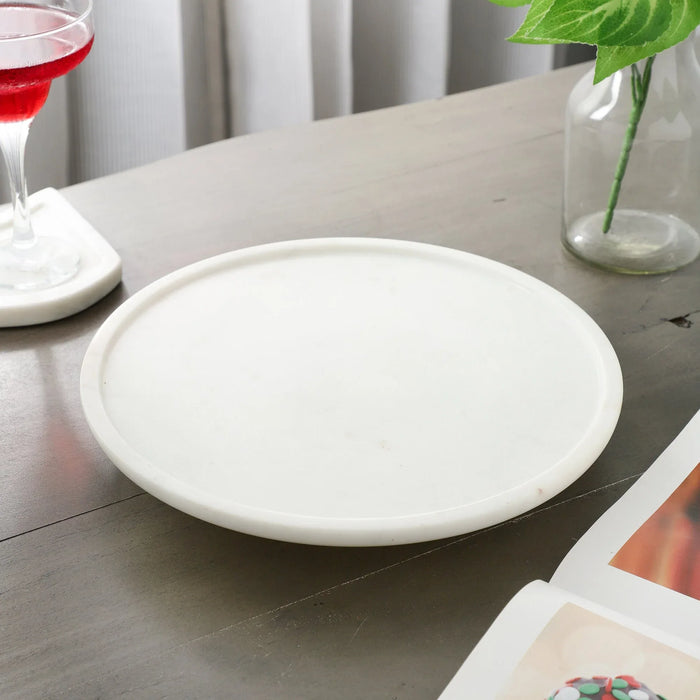 Rotating Marble Cake Stand white - NikkisPride