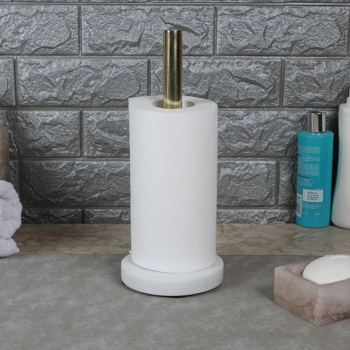 Handmade Marble Free-Standing Tissue Paper Holder – Space-Saving Design with Extra Storage, Perfect for Bathroom Organization - NikkisPride