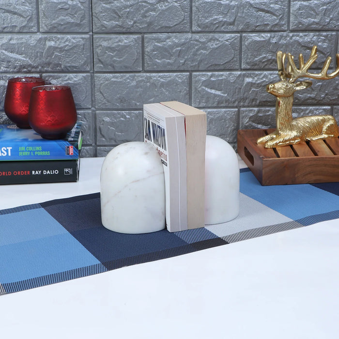 White Marble Bookends – Pair - NikkisPride