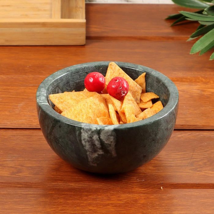 Green Marble Bowl – Multi-Purpose Serveware for Pasta, Fruits & More - NikkisPride