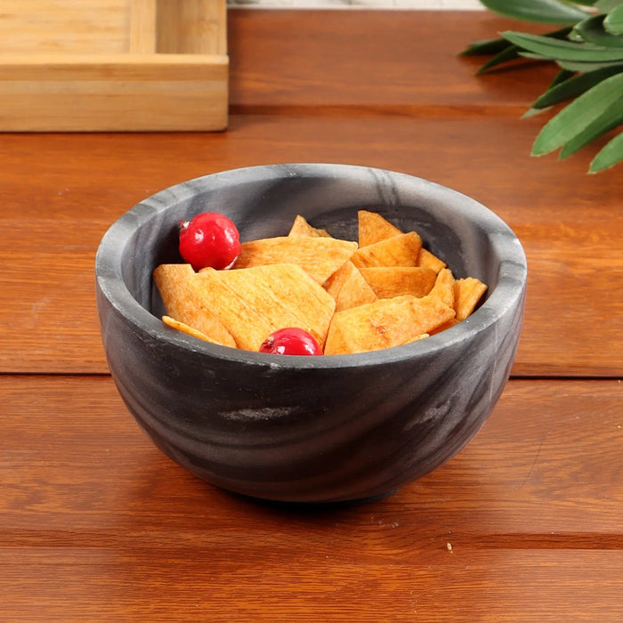Black Marble Bowl – Multi-Purpose Serveware for Pasta, Fruits & More - NikkisPride
